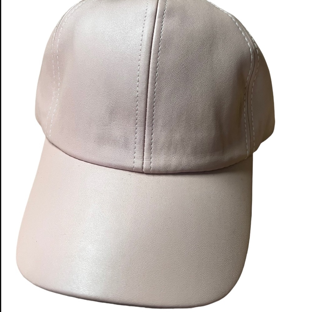 Leather blush hat
